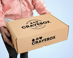 CRAVEBOX nuts bars popcorn visuals highlight wholesome crunch and satisfying flavor.