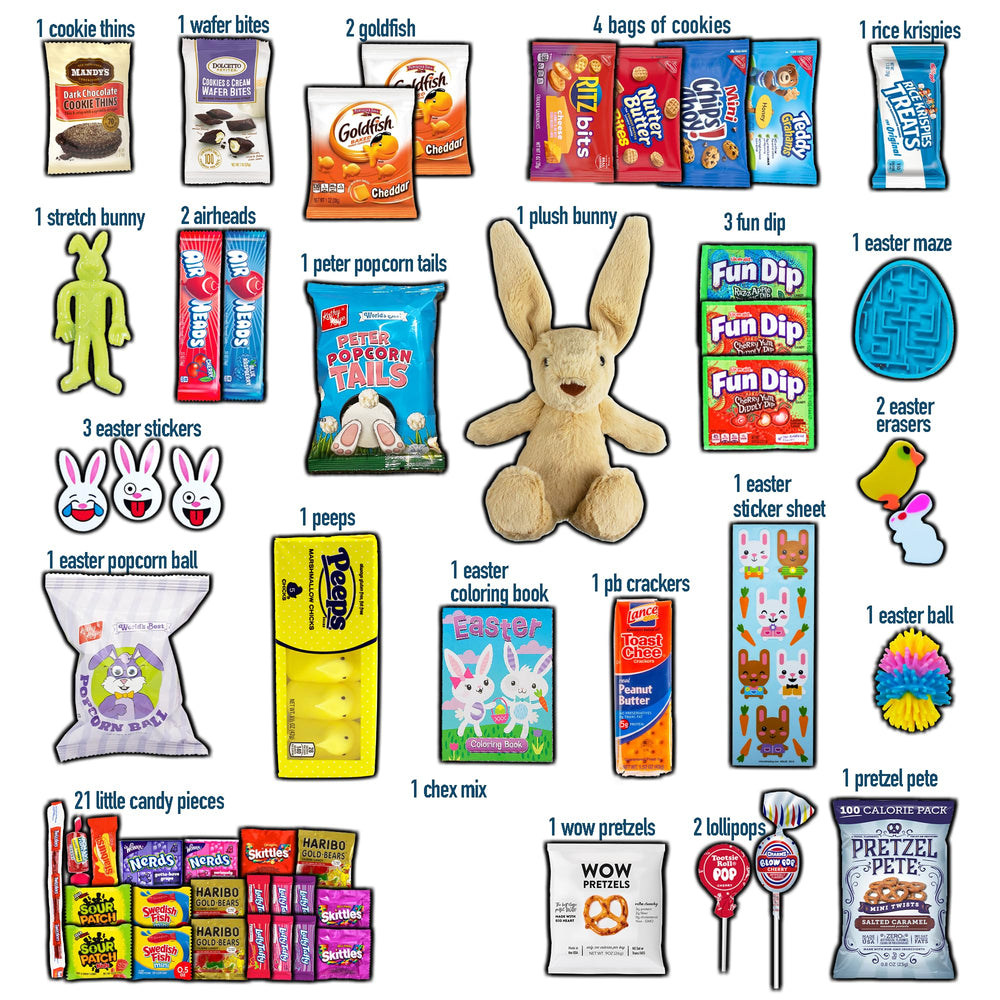 CRAVEBOX Plush Easter Bunny included for kid-friendly play.