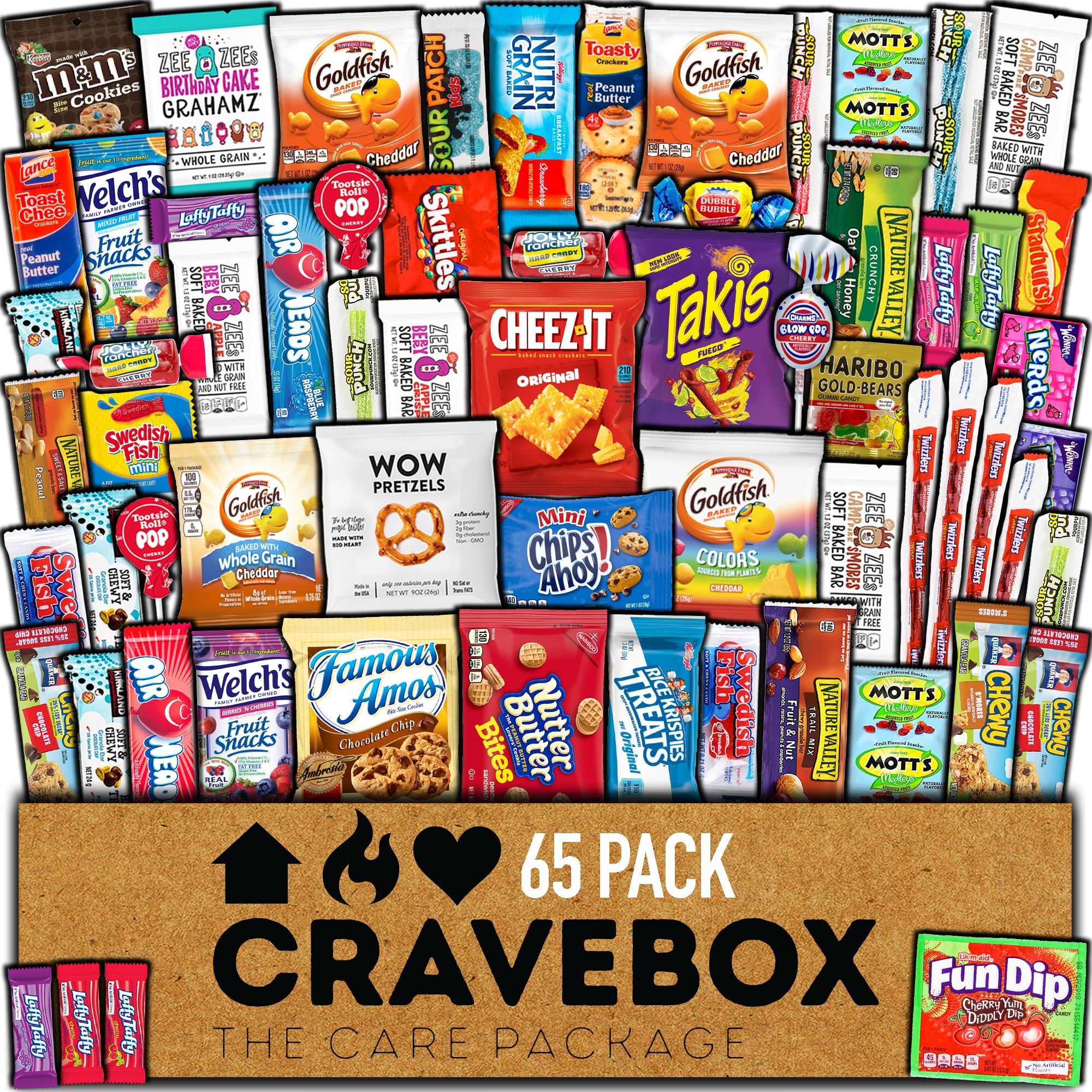 CRAVEBOX Snacks Box Variety Pack with diverse treats for care packages