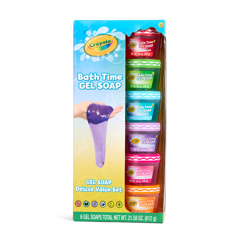 Crayola Bath Time Slime red bottle offers playful cleansing during bath time.