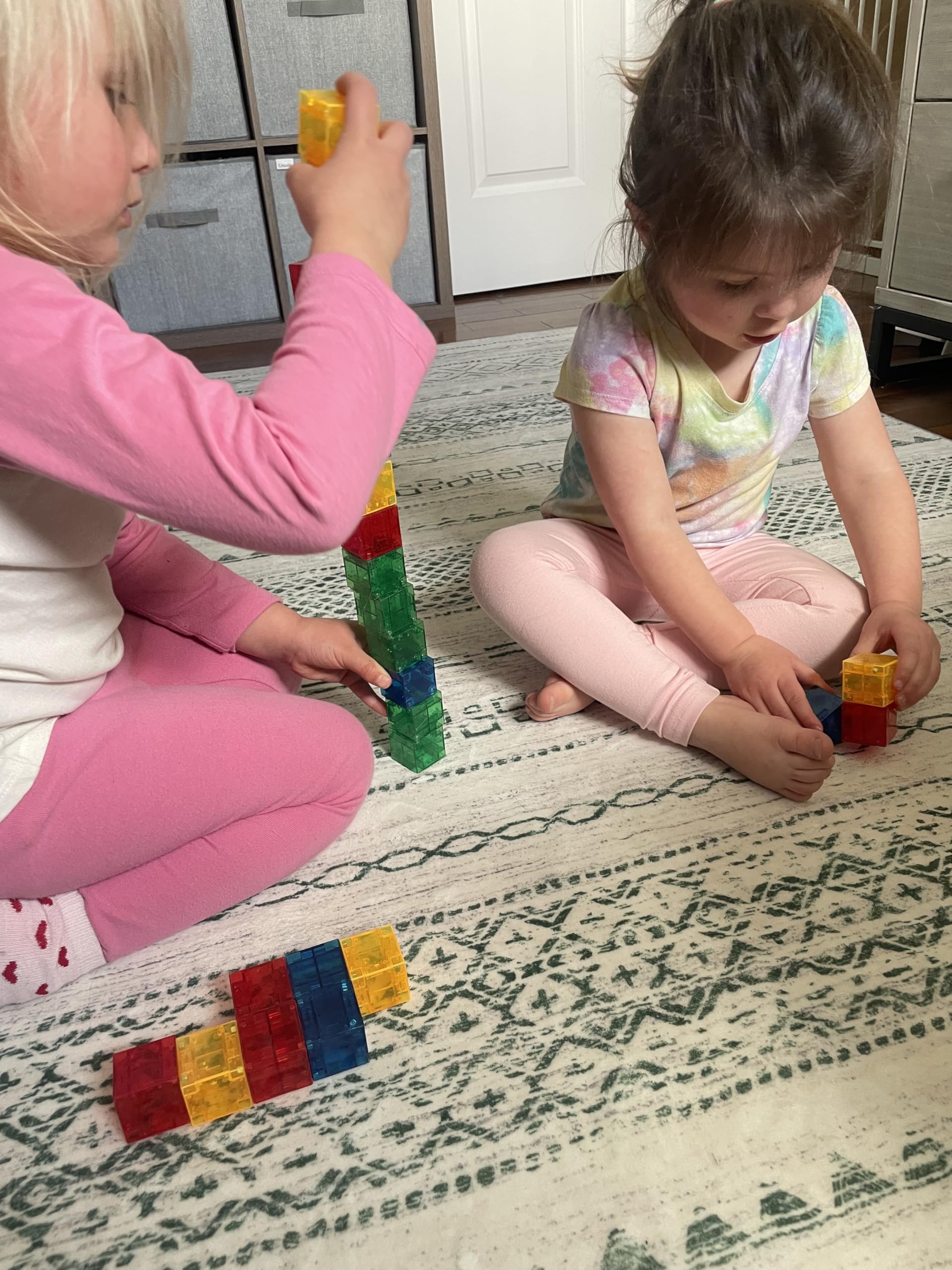 Crayola Bold PIP Cubes compatible with additional Crayola PIP Cube sets for expanded builds.