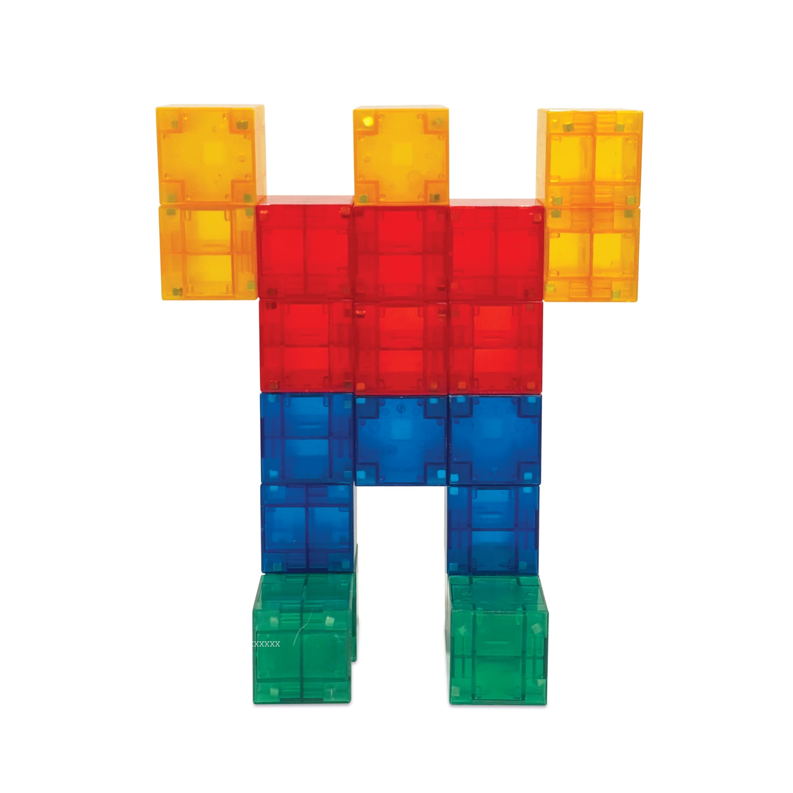 Crayola Bold PIP Cubes tower and vehicle builds showcase open-ended learning in action.