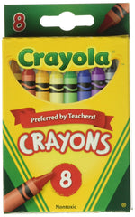 Crayola eight-color crayon box for vibrant art and creative learning.