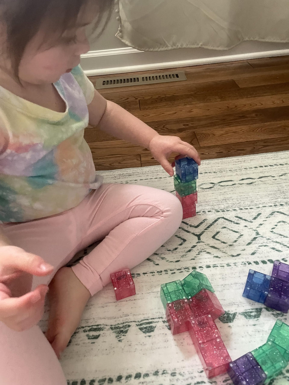 Crayola Glitter PIP Cubes color-saturated blocks invite open-ended exploration