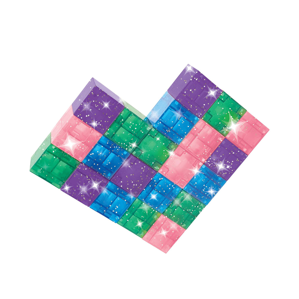 Crayola Glitter PIP Cubes closeup demonstrates sturdy construction for daily use