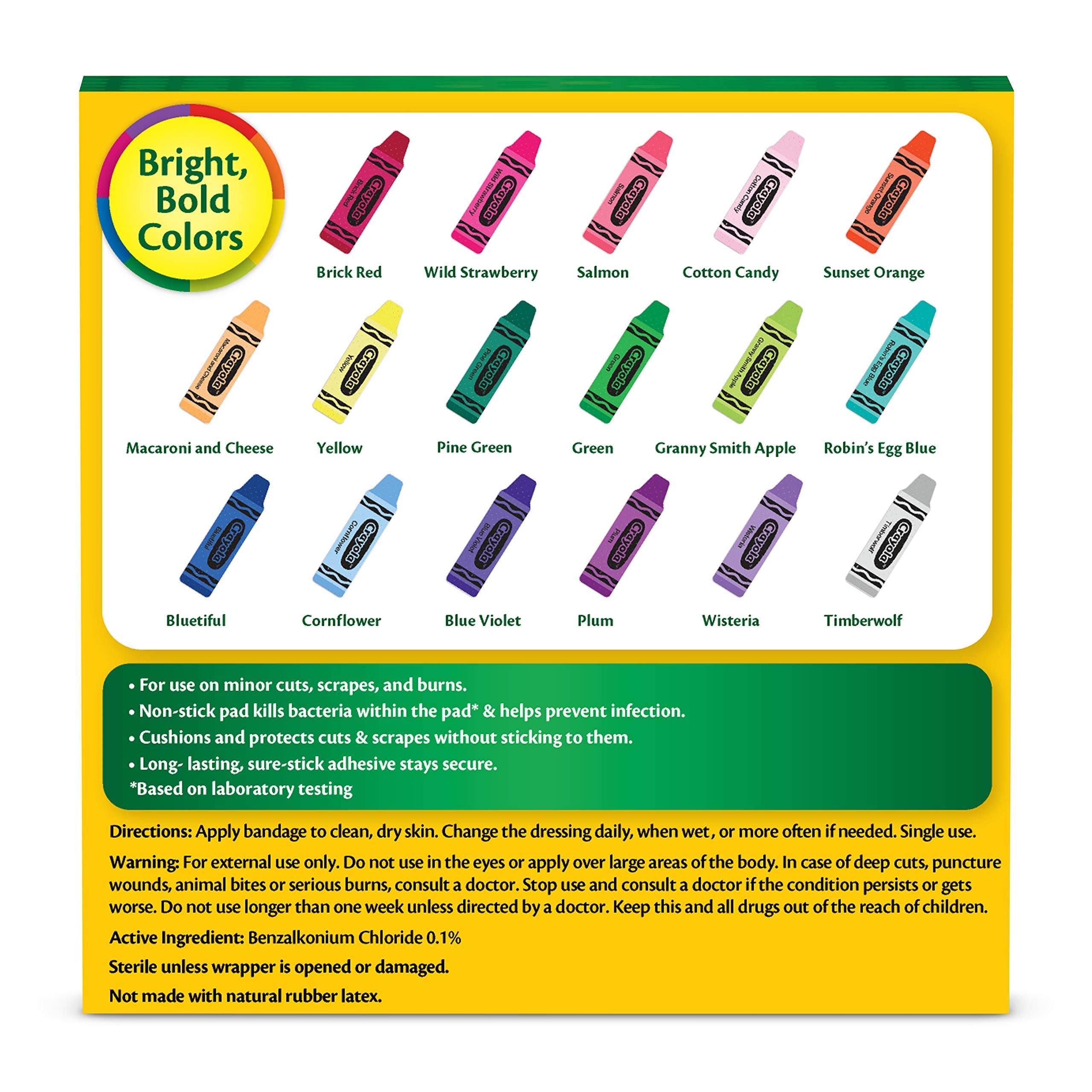 Crayola shaped bandages perfect for birthday party favors and celebrations.