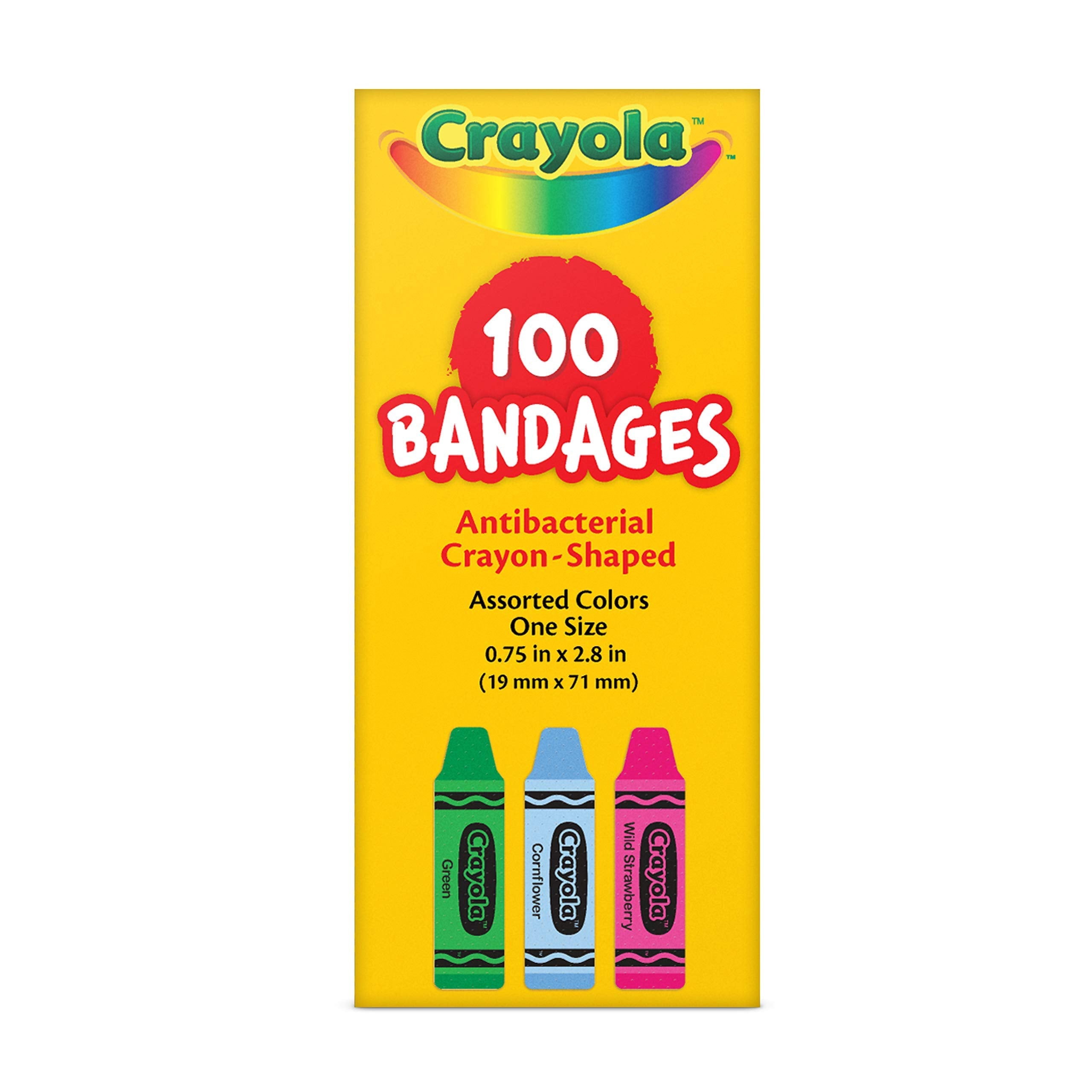 Crayola shaped bandages made in USA with trusted quality.