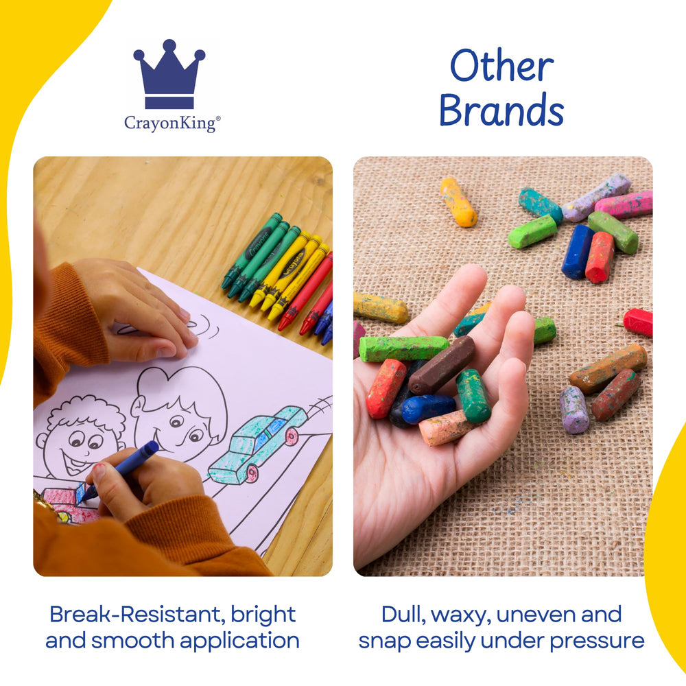 CrayonKing bright red blue yellow green colors for vibrant activities.