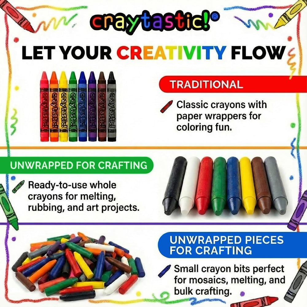 Craytastic crayons are non-toxic, lead-free, and ASTM compliant.