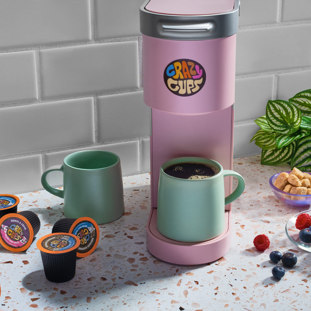 Crazy Cups Blueberry Shortcake pods—dessert-inspired flavor for cozy mornings.