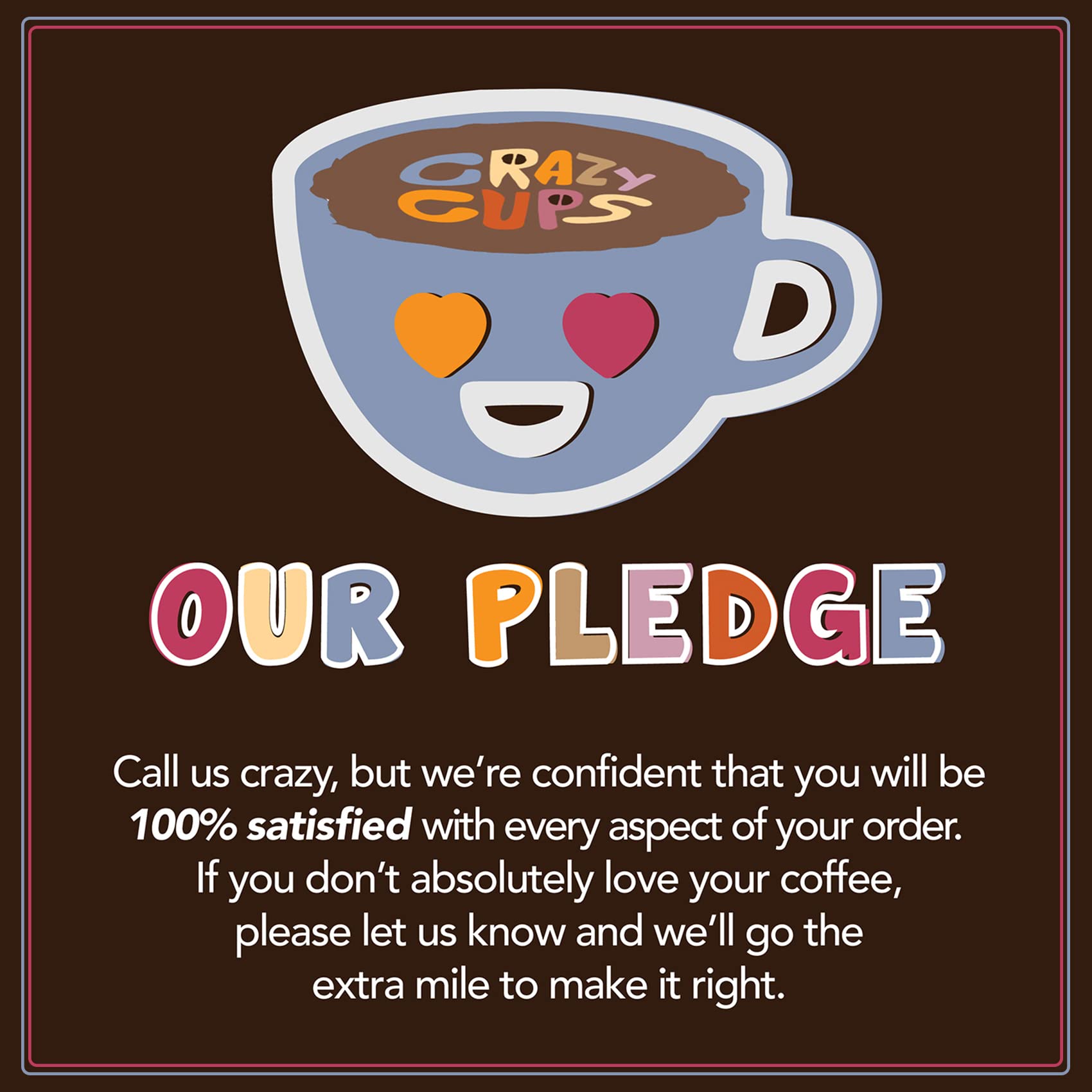 Crazy Cups Death by Chocolate gluten-free label indicates dietary options.