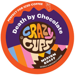 Crazy Cups Death by Chocolate pod for Keurig brewers with bold flavor.