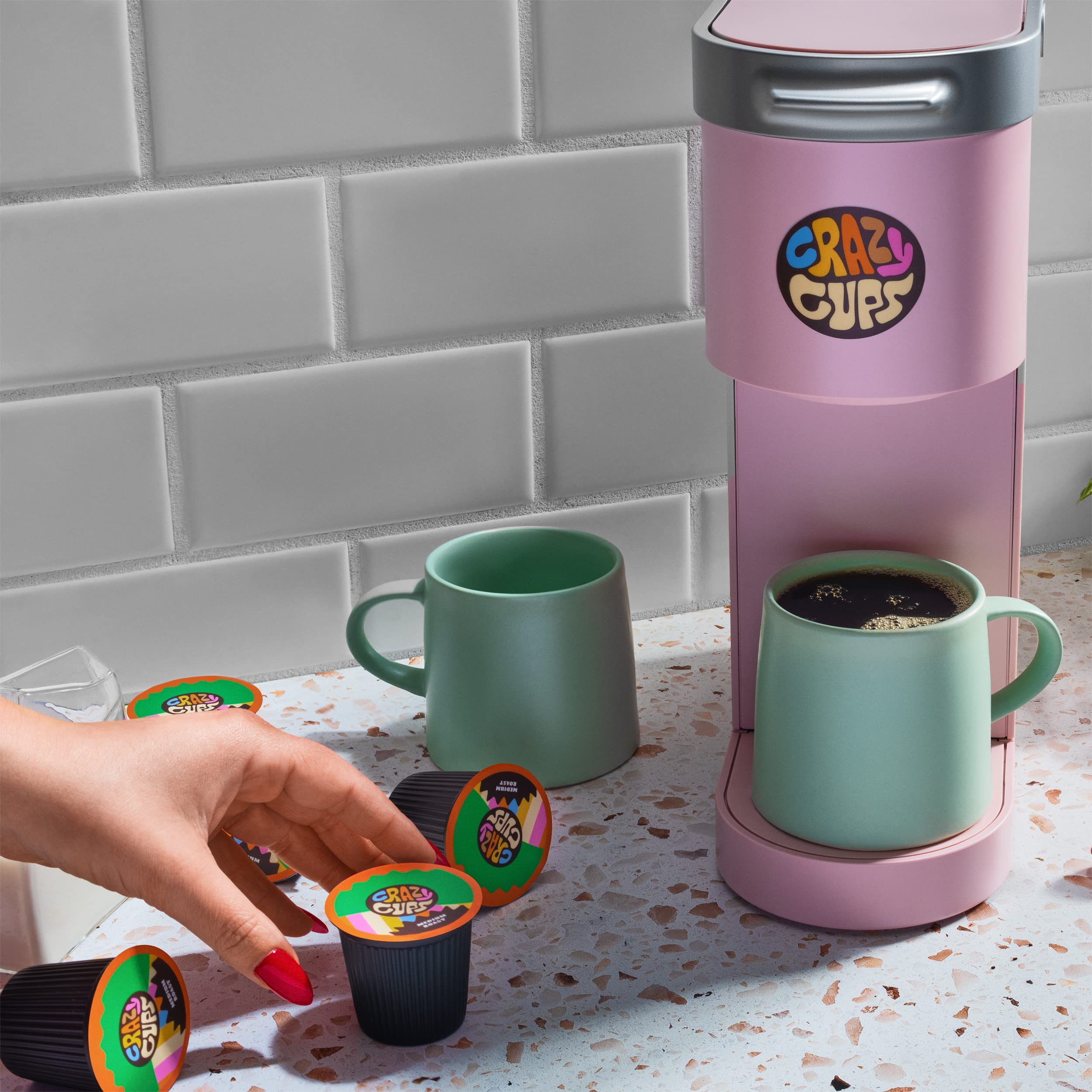Crazy Cups Death by Chocolate recyclable capsules support eco-friendly brewing.