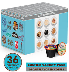 Crazy Cups decaf sampler pack highlight multiple flavors for tasting.