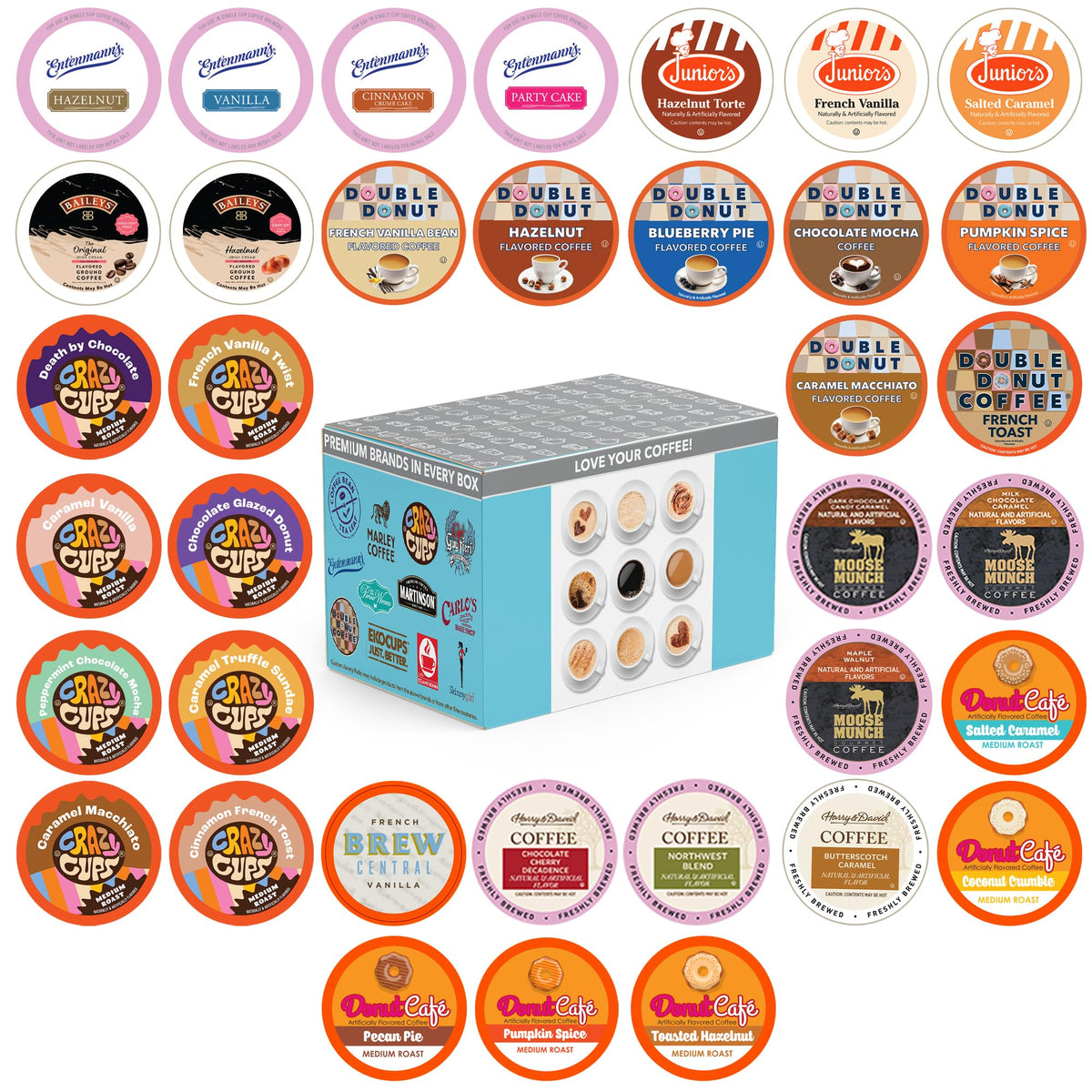 Crazy Cups flavored coffee pods variety pack for Keurig, ideal for exploring diverse flavors.