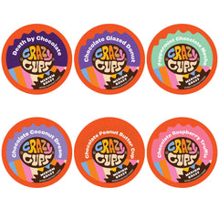 Crazy Cups variety-pack of medium roast chocolate coffee pods, ideal for easy flavor sampling