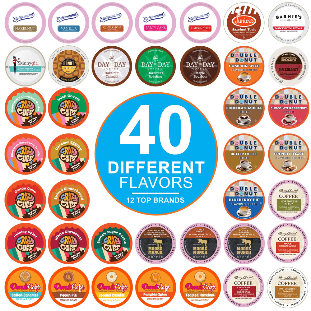 Crazy Cups variety-pack 40-count K-Cups for quick, flavorful mornings.