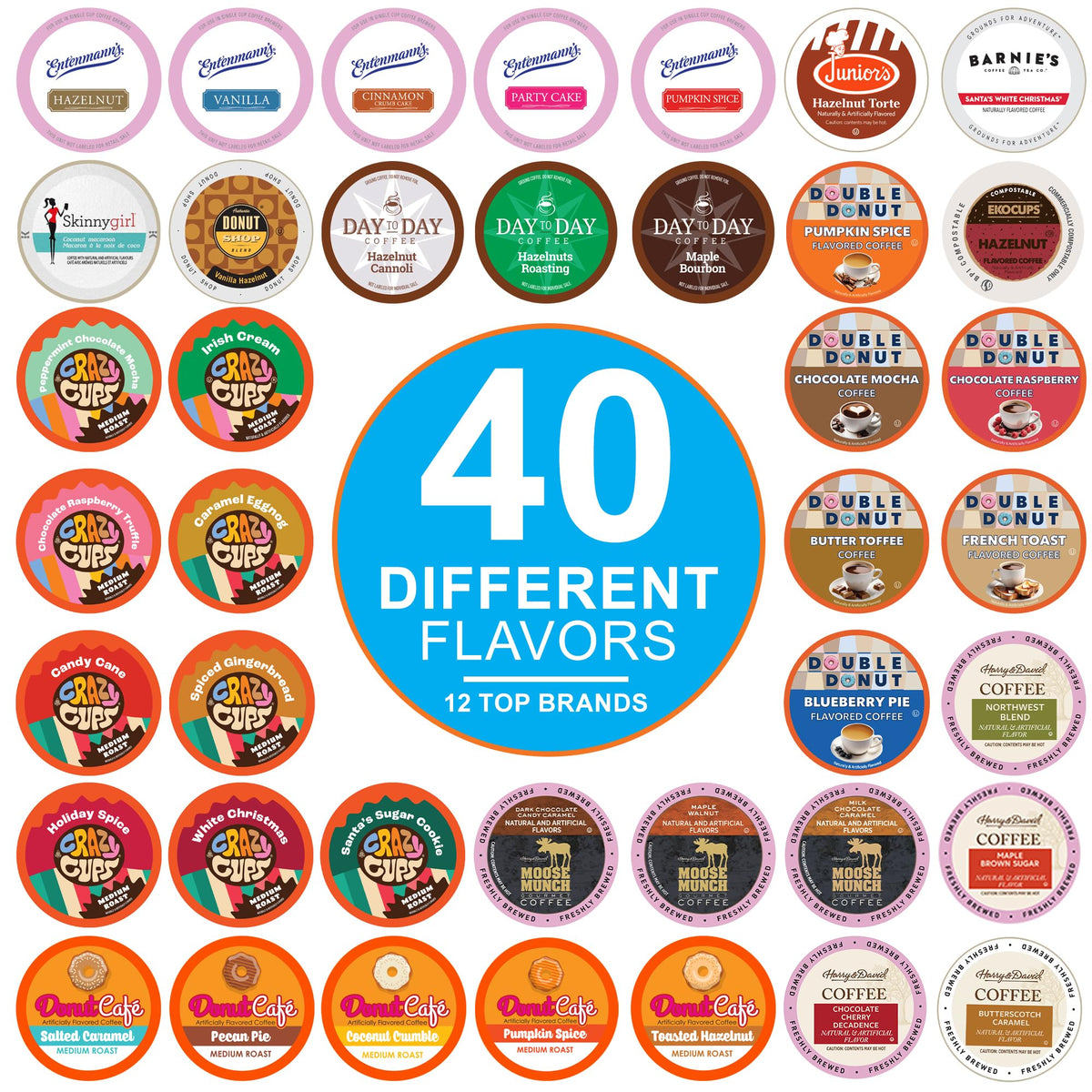 Crazy Cups variety-pack 40-count K-Cups for quick, flavorful mornings.