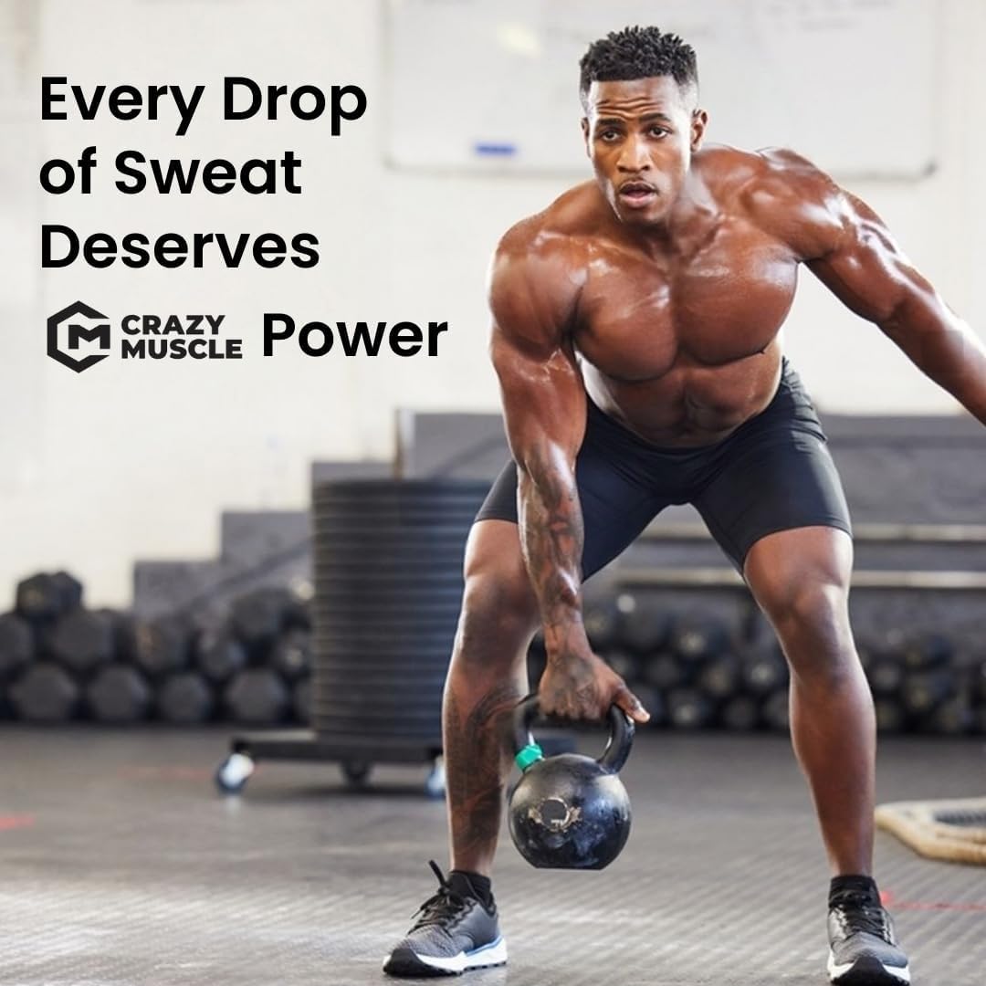 Crazy Muscle Three-atine pills shown with water for easy dosing