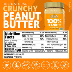 Crazy Richard's no added sugar peanut butter, wholesome flavor for snacks.