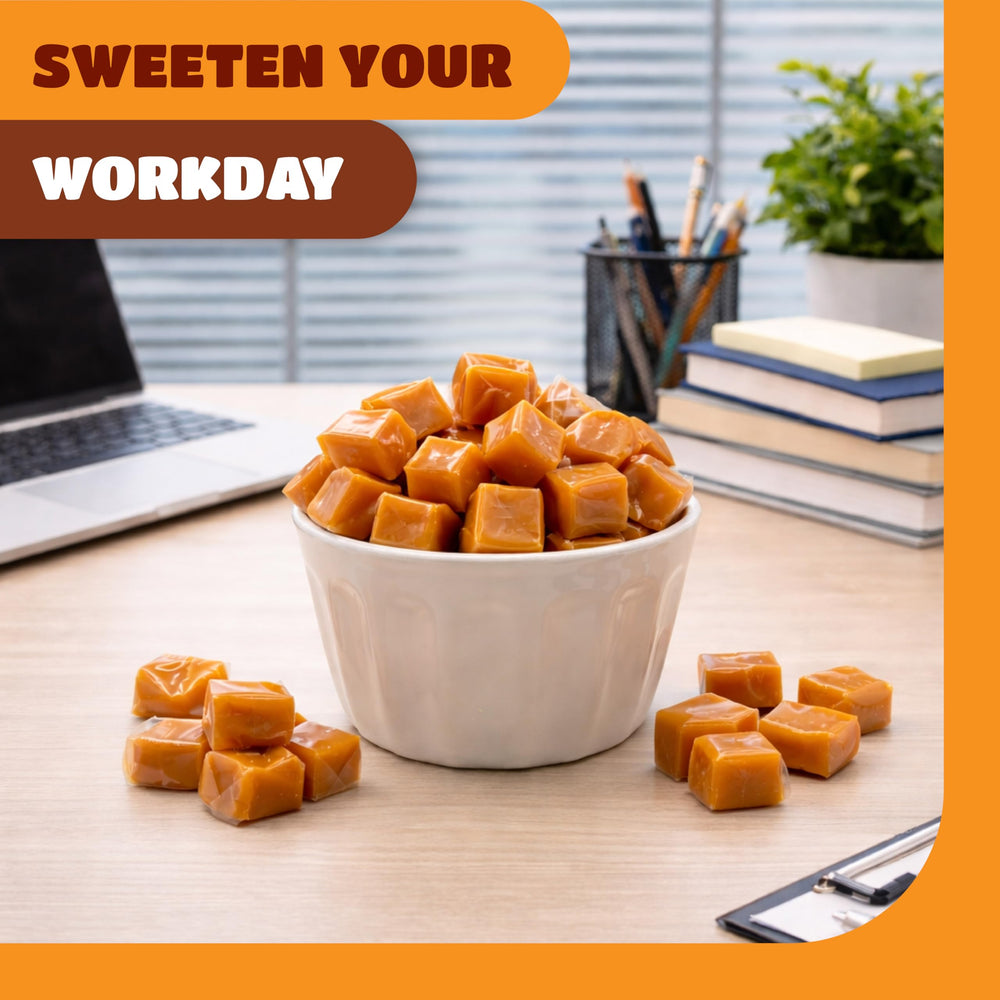 CrazyOutlet caramel candy on the go, convenient and tasty.