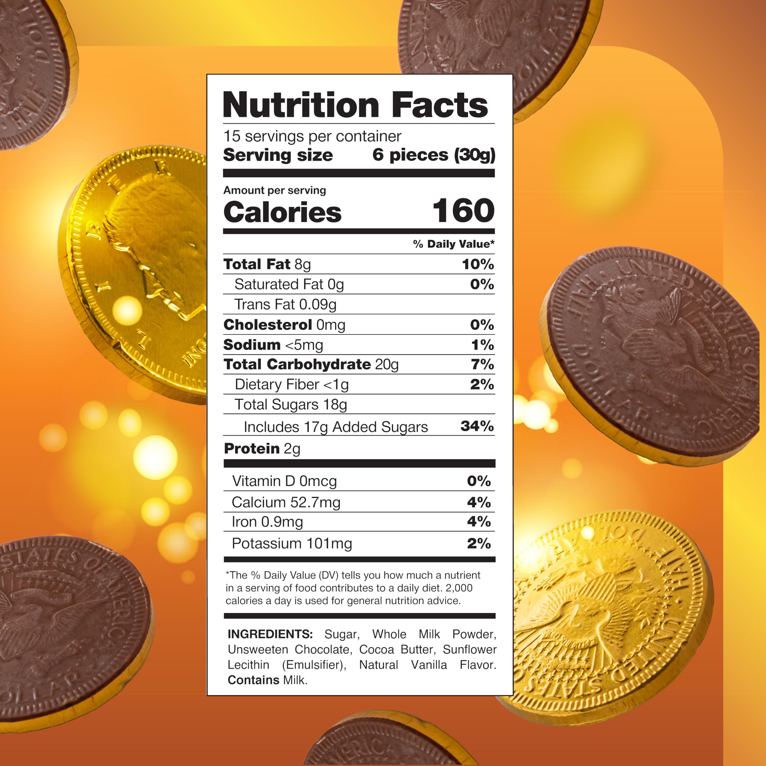 CRAZYOUTLET 1 lb bag of chocolate coins for candy buffets.