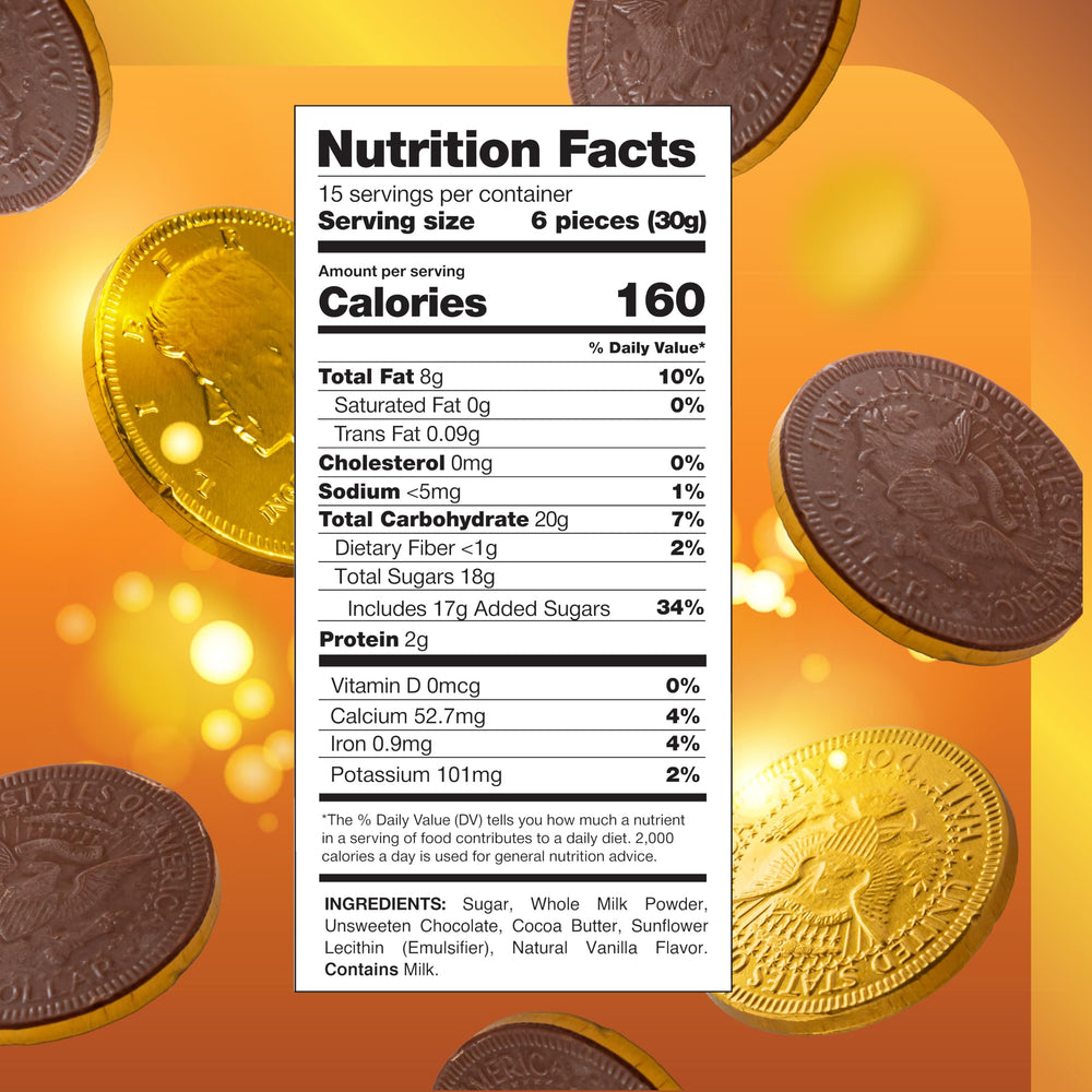 CRAZYOUTLET 1 lb bag of chocolate coins for candy buffets.