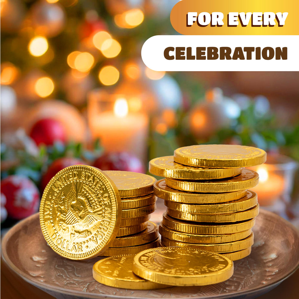 About 80 CRAZYOUTLET coins, individually wrapped for easy sharing.