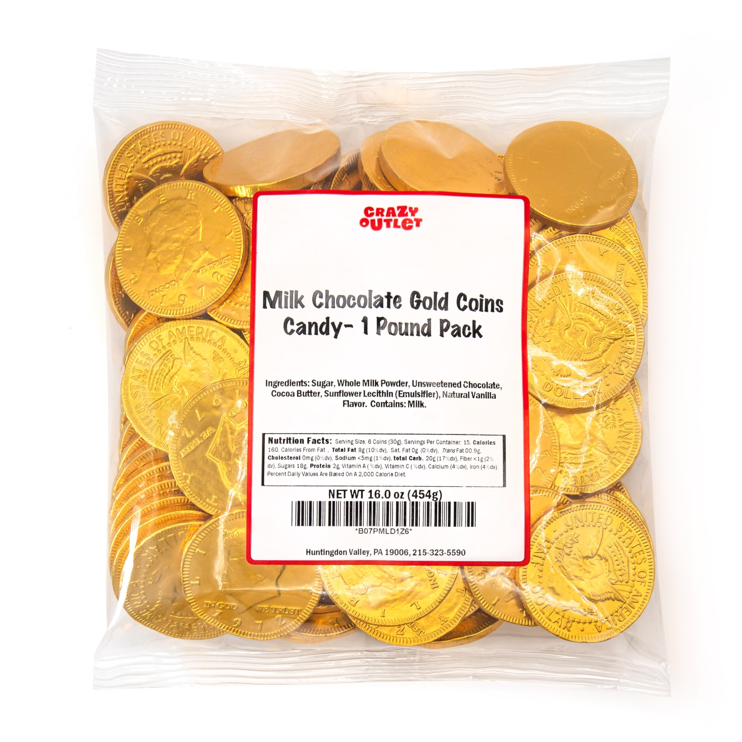 CRAZYOUTLET candy coins enhance buffets with a gold highlight.