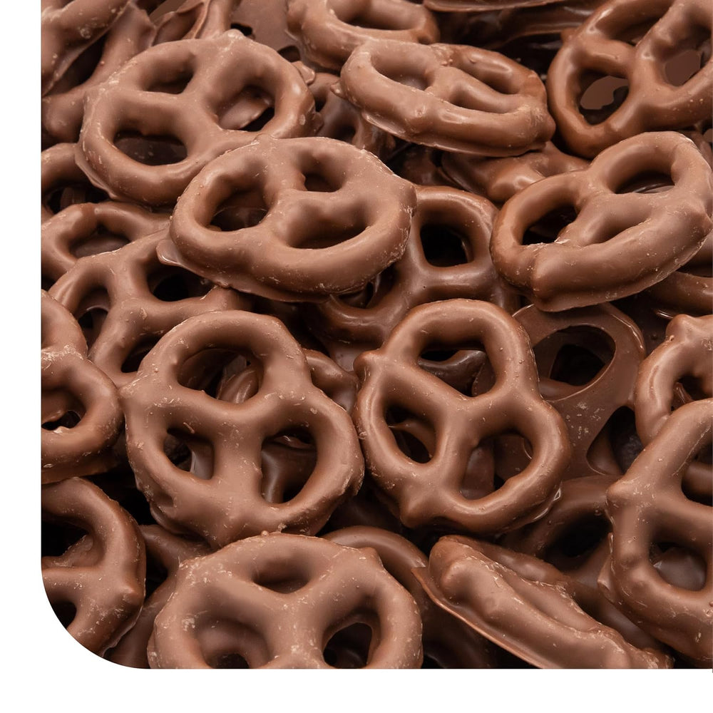 CRAZYOUTLET chocolate-covered pretzels in a 22oz bag, ideal for sharing