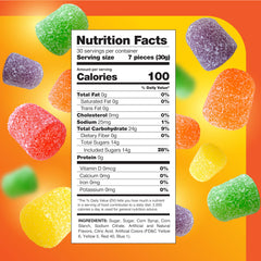 CRAZYOUTLET gum drops assorted fruit flavors close-up for snacking.