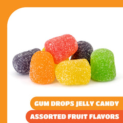 CRAZYOUTLET grape-flavor gum drops on a plate, vibrant and inviting.