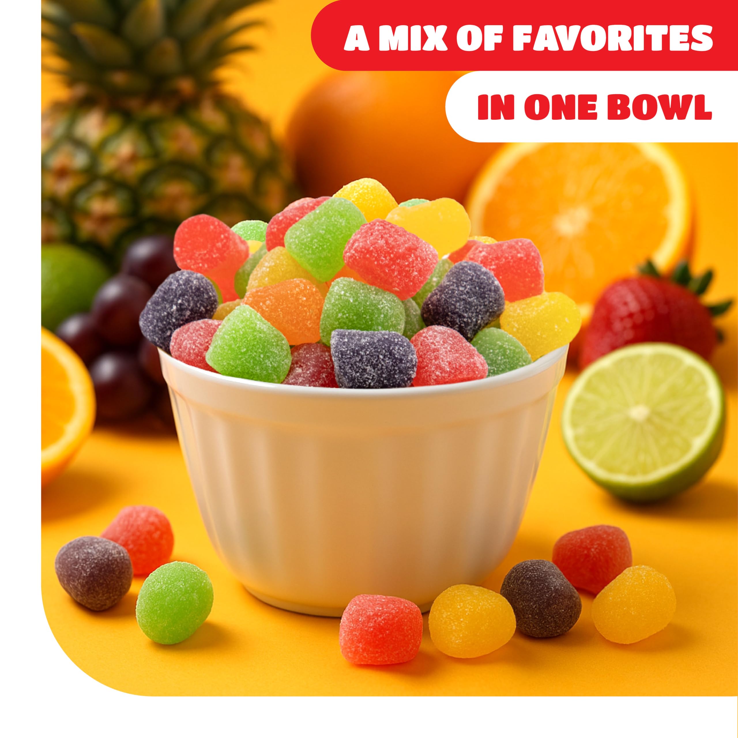 CRAZYOUTLET lime-flavor gum drops bag, bright color ideal for quick treats.