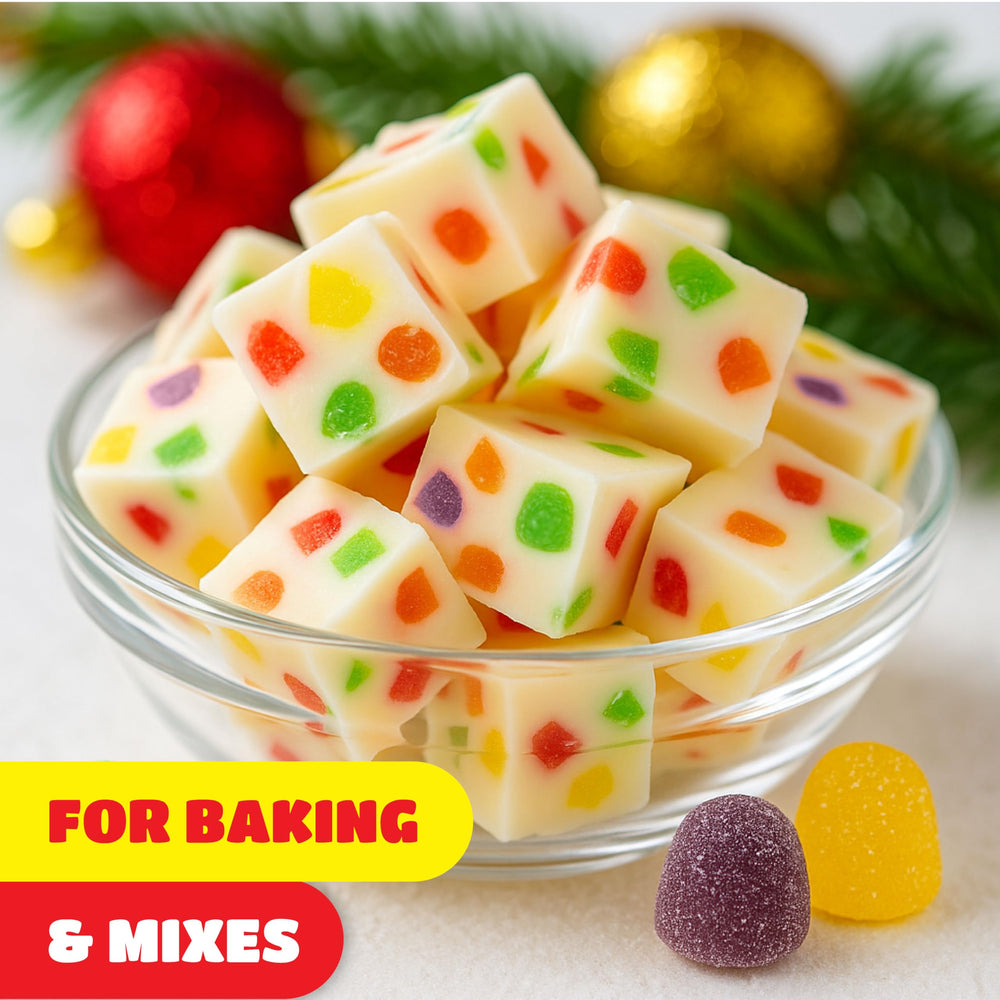 CRAZYOUTLET pineapple-flavor gum drops bowl, tropical-inspired snack.