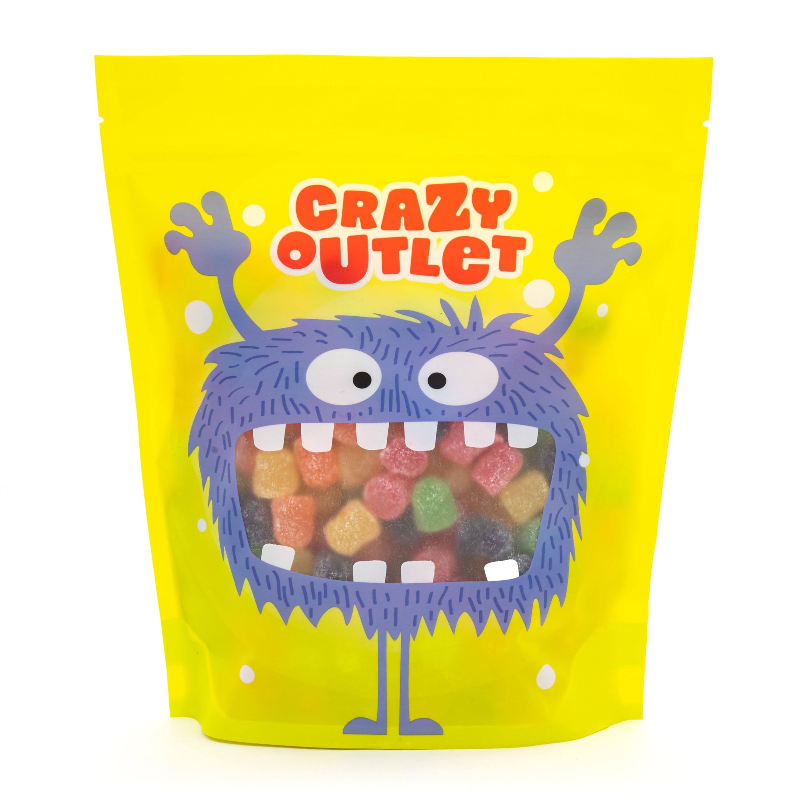 CRAZYOUTLET strawberry-flavor gum drops jar, great gift or treat.