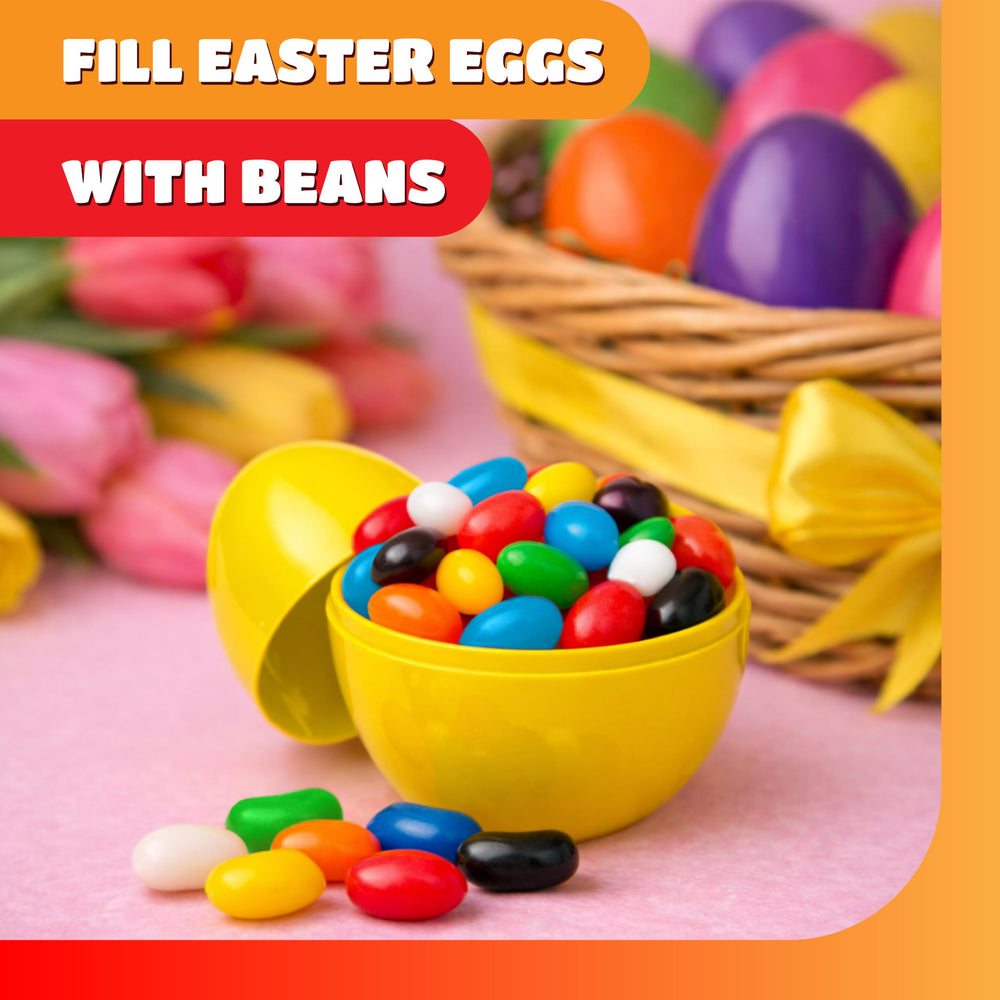 CRAZYOUTLET Jelly Beans display — easy-to-fill Easter baskets and hunt bags.