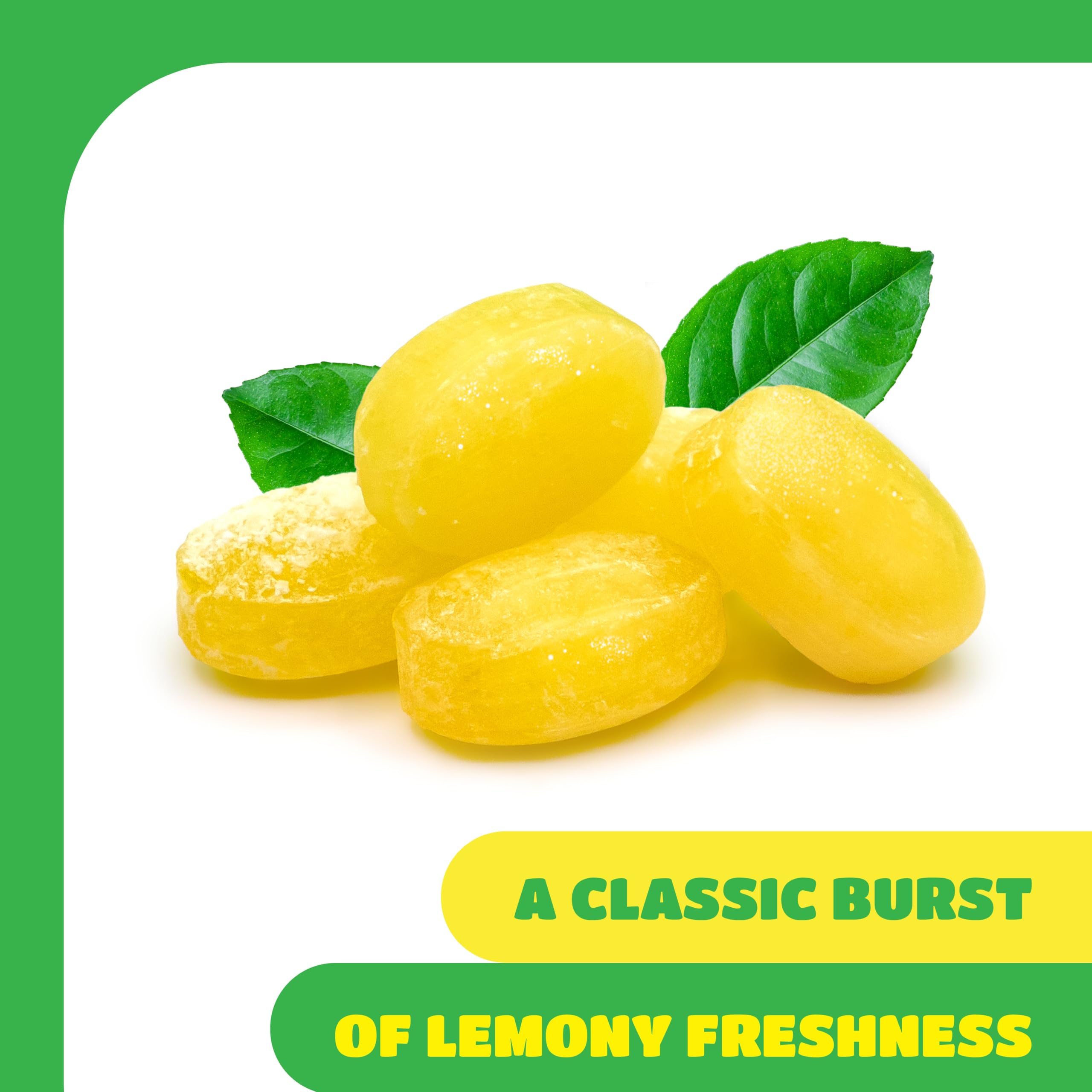 CRAZYOUTLET Lemon Drops yellow candy close-up highlights bright citrus flavor.