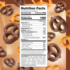 Milk chocolate-coated pretzels with a crisp center for a satisfying bite