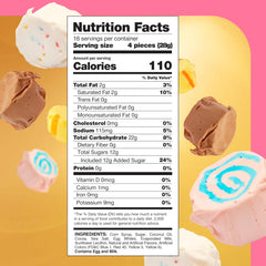 Salt Water Taffy assorted flavors banana, chocolate, frosted cupcake, cotton candy.