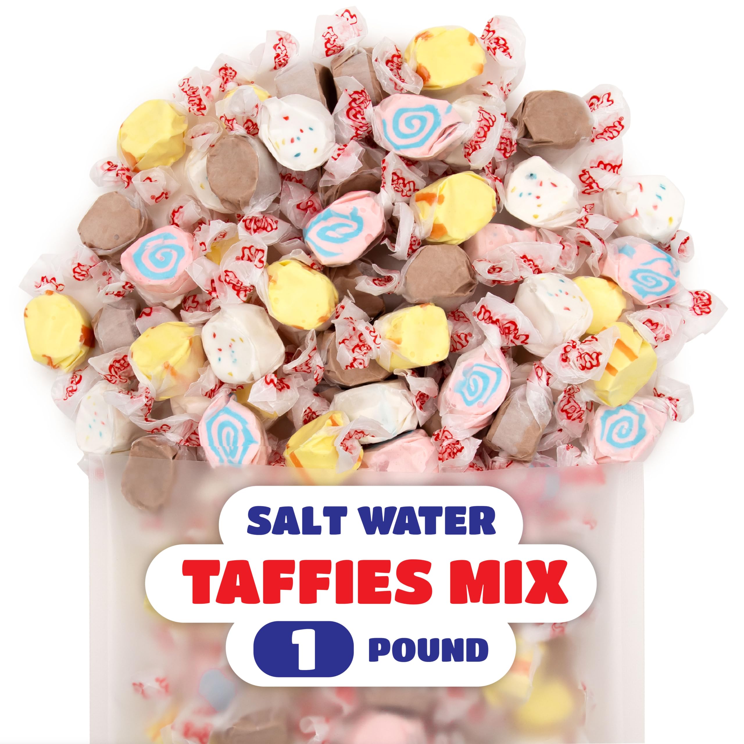 Individually wrapped taffy pieces for freshness at gatherings.