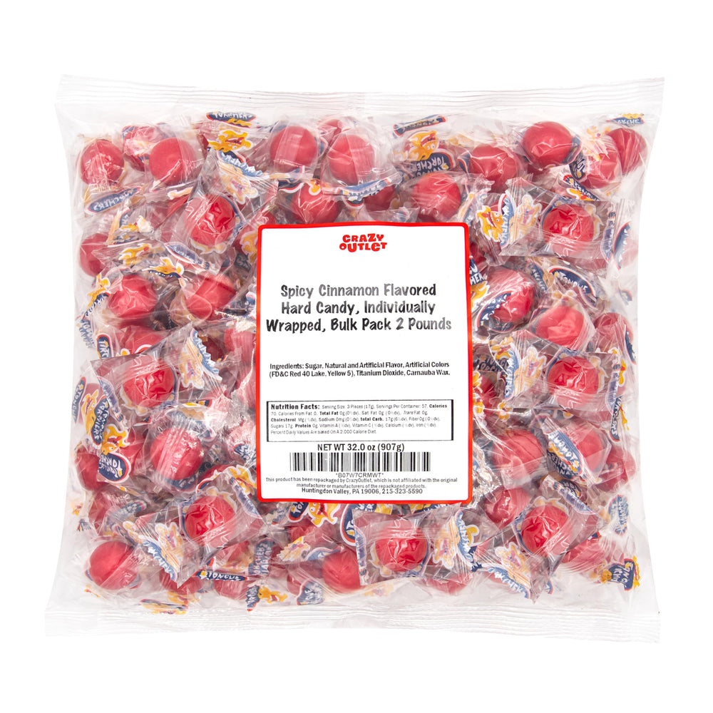 CrazyOutlet Spicy Cinnamon Jawbreakers evoke nostalgic, old-fashioned candy vibes.