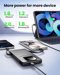 Slim black design fits in pockets and bags.