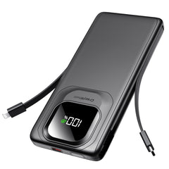 Crazywhale power bank with built in cables for on the go multi device charging.