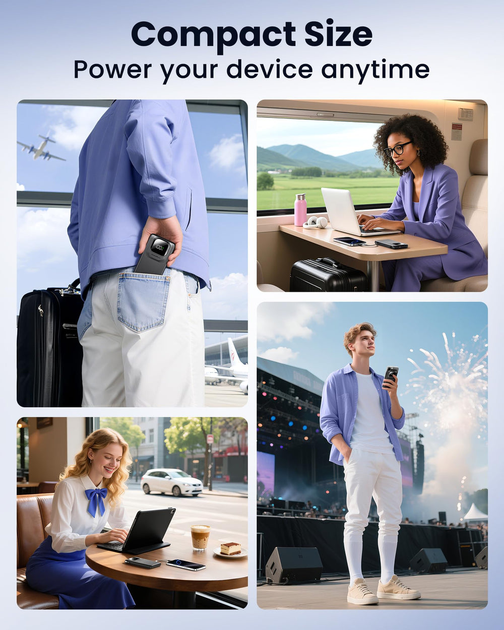 Charges up to three devices at once for efficiency.