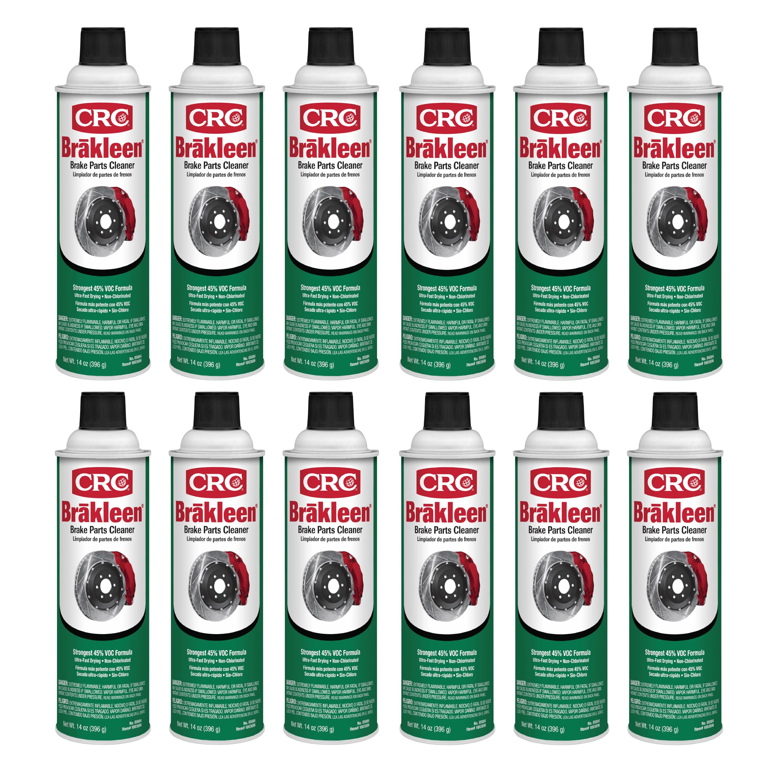 CRC Brakleen 14oz bottle for fast drying brake parts cleaning.