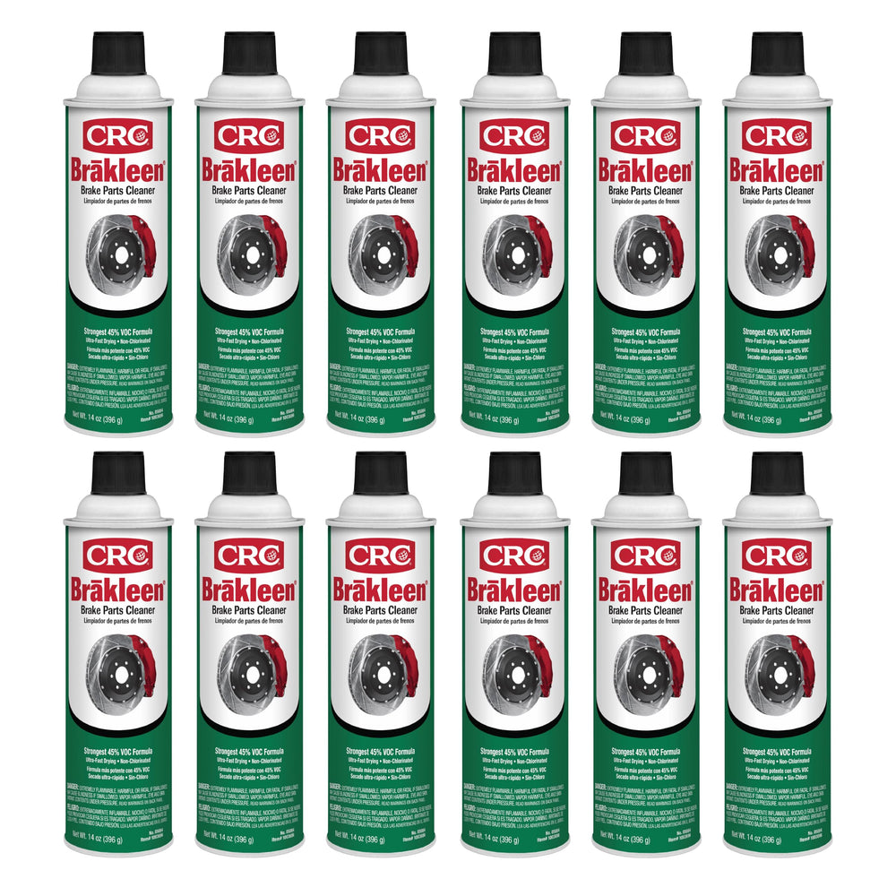 CRC Brakleen 14oz bottle for fast drying brake parts cleaning.