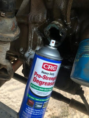 CRC Heavy Duty Pro-Strength Degreaser ideal for automotive parts cleaning and residue-free surfaces.