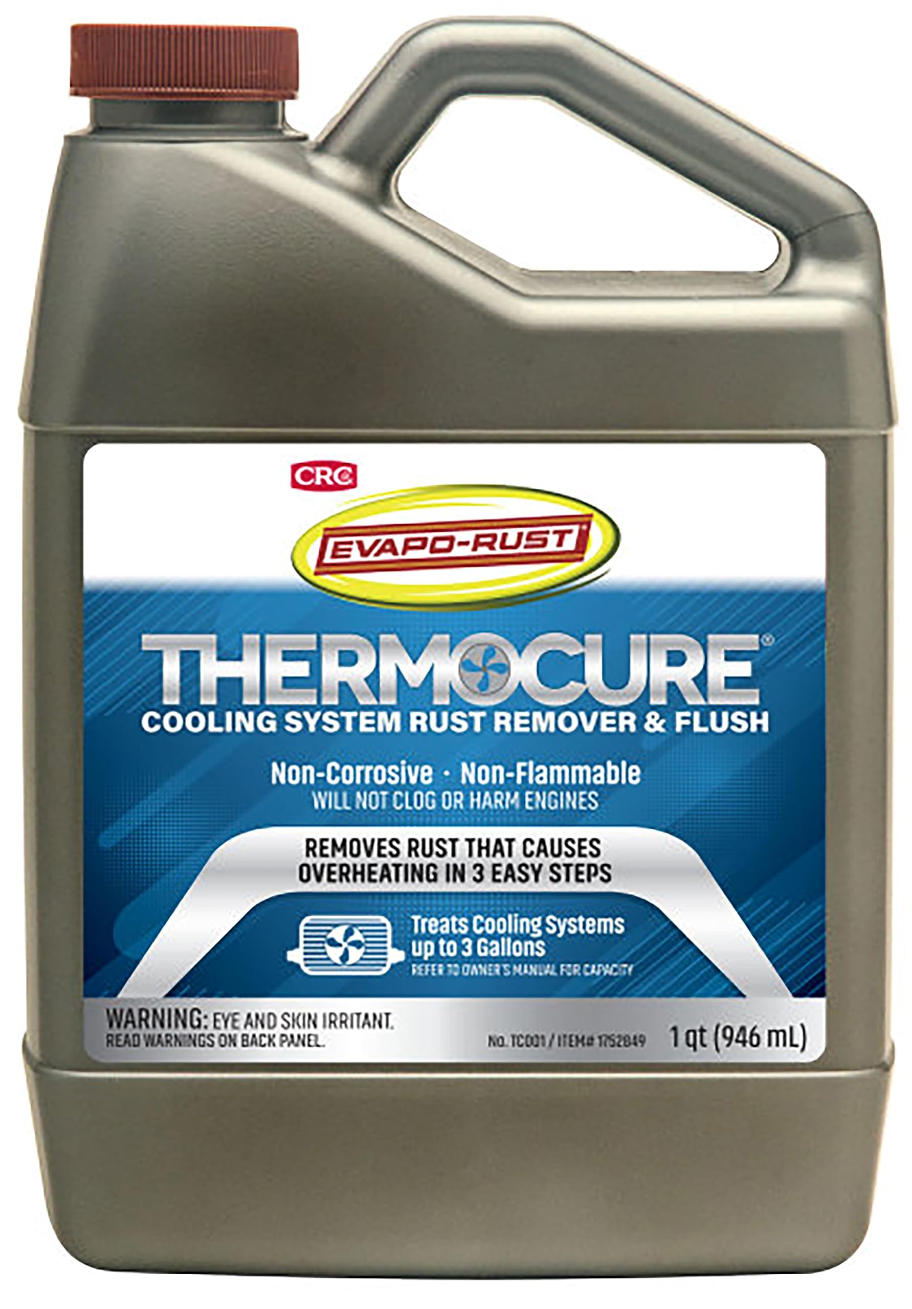 CRC Thermocure 32oz bottle pour for rust removal in car cooling systems.