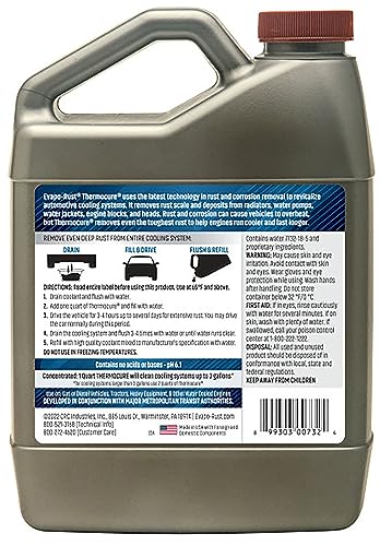 CRC Thermocure cooling system cleaner in use for rust and deposit reduction.