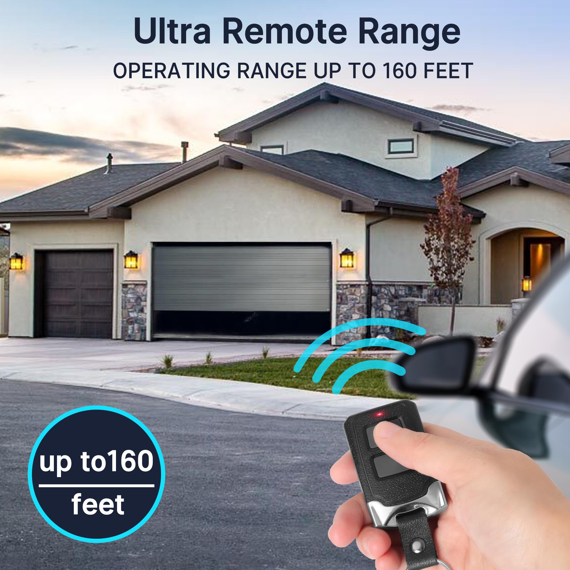 CreaCity remote compatibility with LiftMaster, Chamberlain, Craftsman for seamless replacements.